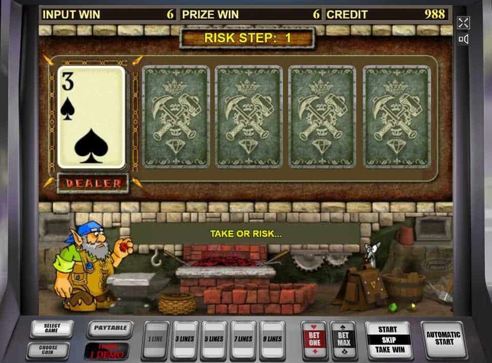 Риск-игра в слоте Gnome 