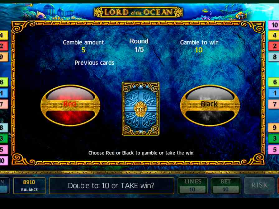 Риск-игра в автомате Лорд Океана Риск-игра в автомате Lord of Ocean